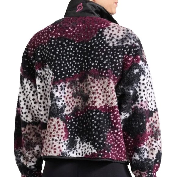 Peloton Caviar Camo Snap Sherpa Jacket in Spotted Purple Black Women’s Size S - Picture 3 of 17